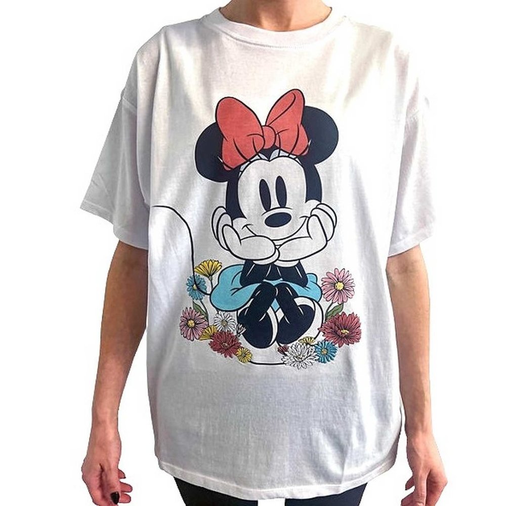 Licensed Ladies MinnieCharacter Tee With Embroidery LARGE (9191)